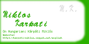 miklos karpati business card
